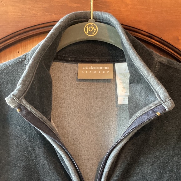 Liz Claiborne Lizwear Grey Velour Pants and Jacket - Picture 11 of 13